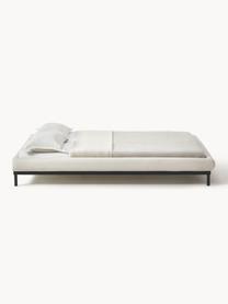 Cama tapizada Meya, Tapizado: tejido finamente texturiz, Estructura: metal con pintura en polv, Tejido beige claro, An 140 x L 200 cm