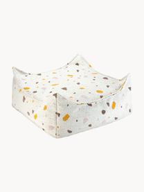 Coussin de sol en bouclette pour enfants fait main Sugar, Bouclette blanche, aspect terrazzo, larg. 60 x haut. 60 cm