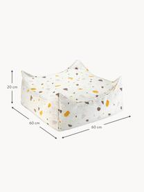 Coussin de sol en bouclette pour enfants fait main Sugar, Bouclette blanche, aspect terrazzo, larg. 60 x haut. 60 cm