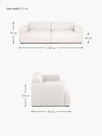 Sofa Melva (3-Sitzer), Bezug: 100% Polyester Der hochwe, Gestell: Massives Kiefernholz, Spa, Webstoff Greige, B 238 x T 101 cm