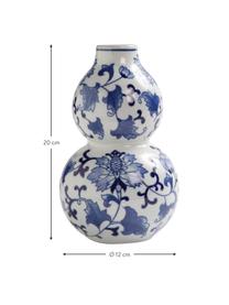 Lot de vases Dutch Delight, 2 élém., Porcelaine, Blanc, bleu, Ø 12 x haut. 20 cm