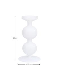 Candelabro in vetro bianco riciclato Bulb, Vetro riciclato, Bianco lucido, Ø 15 x Alt. 25 cm