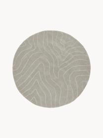 Tapis rond laine tufté main Aaron, Grège, Ø 120 cm (taille S)