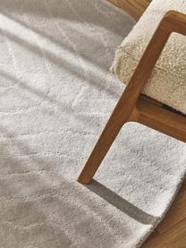 Alfombra artesanal de lana Aaron, Parte superior: 100% lana, Reverso: 100% algodón Las alfombra, Greige, Ø 120 cm (Tamaño S)