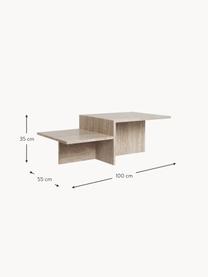 Table basse en travertin Distinct, Travertin, Travertin beige, larg. 100 x prof. 55 cm