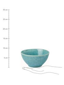 Bol à muesli artisanal grès turquoise avec émail Anthia, 2 pièces, Grès cérame, Turquoise, Ø 15 x haut. 8 cm