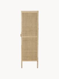 Kleiner Kleiderschrank Marrika, Korpus: Gmelina-Holz, Front: Rattan, Gmelina-Holz, B 85 x H 150 cm