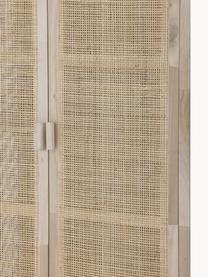 Kleiner Kleiderschrank Marrika, Korpus: Gmelina-Holz, Front: Rattan, Gmelina-Holz, B 85 x H 150 cm