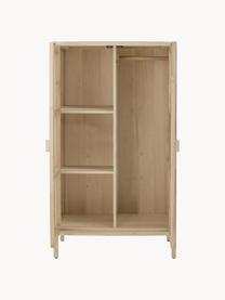 Kleiner Kleiderschrank Marrika, Korpus: Gmelina-Holz, Front: Rattan, Gmelina-Holz, B 85 x H 150 cm