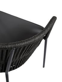 Tuinstoel Yanet, Bekleding: 100% polyester, Frame: gegalvaniseerd metaal, Zwart, geweven stof donkergrijs, B 56 x D 55 cm