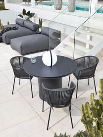 Gartenstuhl Yanet, Bezug: 100 % Polyester, Gestell: Metall, galvanisiert, Webstoff Dunkelgrau, Schwarz, B 56 x T 55 cm