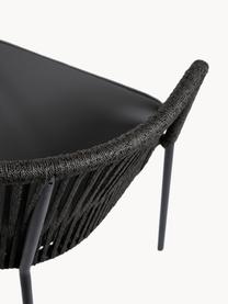 Tuinstoel Yanet, Bekleding: 100% polyester, Frame: gegalvaniseerd metaal, Geweven stof donkergrijs, zwart, B 56 x D 55 cm