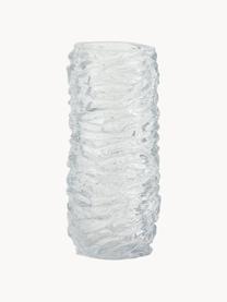 Hoge glazen vaas Maio met gestructureerde oppervlak, Glas, Transparant, Ø 12 x H 28 cm