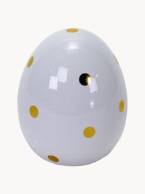 Dekoracyjne jajko wielkanocne z porcelany Dolomit, 3 szt., Porcelana, Biały, odcienie złotego, Ø 10 x W 13 cm