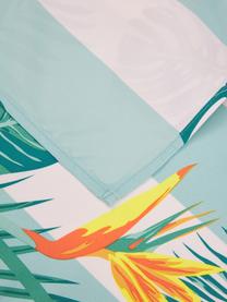 Fouta motif tropical Botanical, Blanc, jaune, turquoise, larg. 90 x long. 200 cm