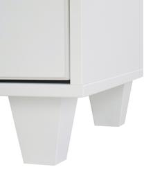 Kleiderschrank Harlequin, Korpus: Mitteldichte Holzfaserpla, Front: Plexiglas, Griffe: Messing, Weiß, B 106 x H 176 cm