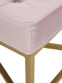 Čalouněná lavice ze sametu Crossover, Růžová, mosazná