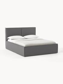 Gestoffeerd bed Dream met opbergruimte, Bekleding: polyester (gestructureerd, Frame: massief grenenhout en pla, Geweven stof donkergrijs, B 160 x L 200 cm