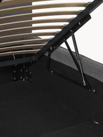 Polsterbett Dream mit Stauraum, Bezug: Polyester (Strukturstoff), Korpus: Massives Kiefernholz und , Webstoff Dunkelgrau, B 160 x L 200 cm