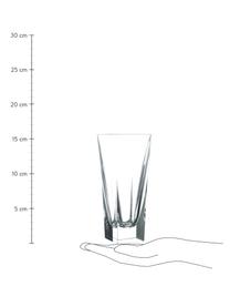 Set van 6 longdrinkglazen Fusion met reliëf, Glas, Transparant, Ø 8 x H 16 cm, 380 ml