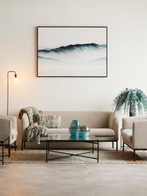 Handbeschilderd canvas print Duna, Lijst: hout, gecoat, Wit, zwart, blauw, B 140 x H 100 cm