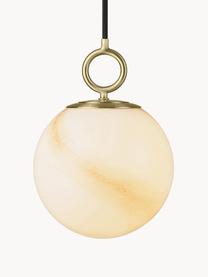 Mondgeblazen hanglamp met glazen bollen Stockholm, Lampenkap: glas, Decoratie: gecoat metaal, Gebroken wit, lichtbruin, Ø 18 x H 28 cm