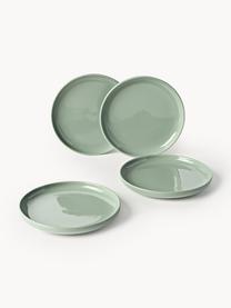 Porcelánové snídaňové talíře Nessa, 4 ks, Vysoce kvalitní tvrdý porcelán, glazovaný, Šalvějově zelená, lesklá, Ø 19 cm