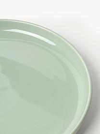 Talerz deserowy z porcelany Nessa, 4 szt., Porcelana twarda, Szałwiowy zielony, błyszczący, Ø 19 x W 3 cm