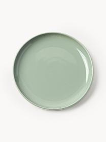 Piattino da dessert in porcellana Nessa 4 pz, Porcellana a pasta dura di alta qualità, Verde salvia lucido, Ø 19 x Alt. 3 cm