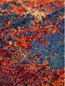 Alfombra de pelo corto de diseño Celestial, Parte superior: 100% polipropileno, Reverso: yute, Tonos rojos, naranjas y azules, An 120 x L 180 cm (Tamaño S)