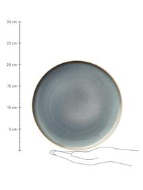 Plato postre de gres Saisons, 6 uds., Gres, Azul, Ø 21 cm