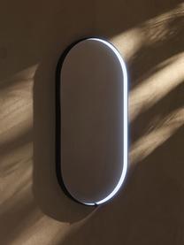 Miroir mural LED ovale Avior, Noir, larg. 45 x haut. 90 cm