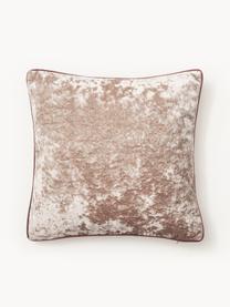 Housse de coussin avec bordure passepoilée Enid, Velours (100% polyester)
Oeko-Tex Standard 100, classe 1, Beige, rose, larg. 45 x long. 45 cm