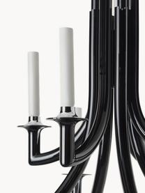 Araña Khan, Lámpara: plástico, Cable: plástico, Negro brillante, Ø 77 x Al 61 cm
