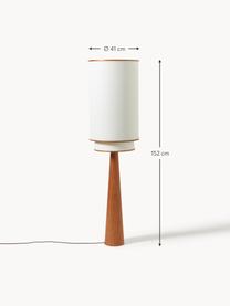 Lampadaire Faro, Blanc cassé, bois foncé laqué, haut. 152 cm