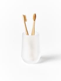 Vaso cepillo de dientes de vidrio Ocean, Vidrio, Blanco semitransparente, Ø 30 cm