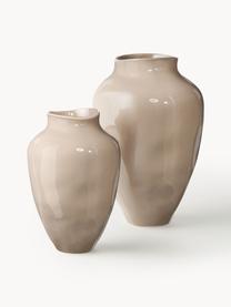 Ručně vyrobená váza Latona, V 41 cm, Kamenina, Béžová, lesklá, Ø 27 cm, V 41 cm