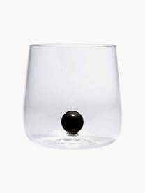 Vasos de agua soplados de vidrio borosilicato Bilia, 6 uds., Vidrio de borosilicato, Transparente, negro, Ø 9 x Al 9 cm, 440 ml