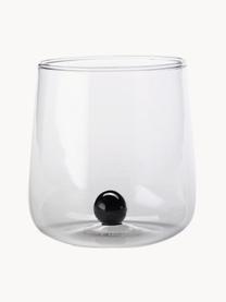 Vasos de agua soplados de vidrio borosilicato Bilia, 6 uds., Vidrio de borosilicato, Transparente, negro, Ø 9 x Al 9 cm, 440 ml