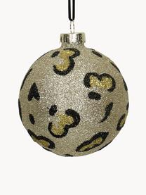 Kerstballen Krave, 2 stuks, Goudkleurig, zwart, Ø 8 cm