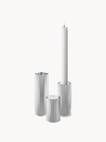 Set 3 candelabri con struttura rigata Bernadotte, Acciaio inossidabile lucido, Argentato molto lucido, Set in varie misure