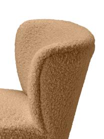 Teddy-Cocktailsessel Robine, Bezug: Teddy (Polyester) Der hoc, Füße: Birkenholz, lackiert, Teddy Beige, B 63 x T 73 cm