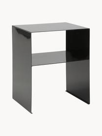 Tavolino in metallo Fari, Metallo rivestito, Nero, Larg. 40 x Prof. 32 cm