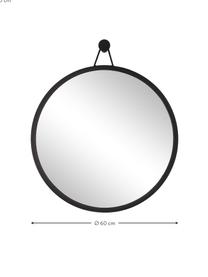 Miroir mural rond noir Lizzy, Noir, Ø 60 x prof. 3 cm