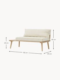 Kinder-Loungesofa Saga aus Buchenholz, Bezug: 100 % Baumwolle, Gestell: Buchenholz Dieses Produkt, Webstoff Hellbeige, Buchenholz, B 90 x T 44 cm