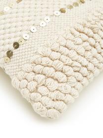 Kissenhülle Jolina mit dekorativer Verzierung, 100% Baumwolle, Beige, B 30 x L 50 cm