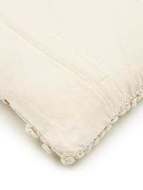 Kussenhoes Jolina met decoratie, 100% katoen, Beige, B 30 x L 50 cm