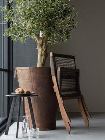 Záhradný príručný stolík Fer, Potiahnutý kov, Čierna, Ø 40 x V 49 cm