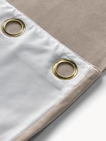 Abdunkelnder Samt-Vorhang Rush mit Ösen, 2 Stück, 100 % Polyester (recycled), GRS-zertifiziert, Taupe, B 135 x L 260 cm