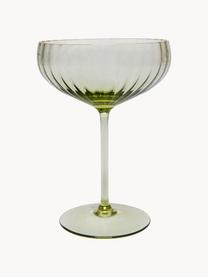 Handgemaakte champagneglazen Lyon, 2 stuks, Glas, Olijfgroen, Ø 12 x H 16 cm, 280 ml